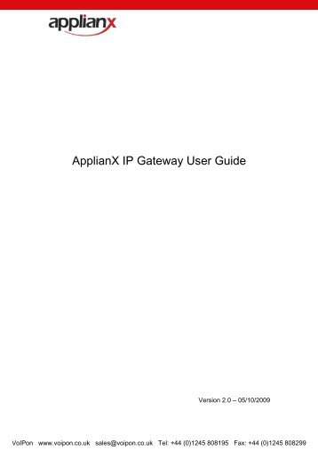 Aculab IP Gateway User Guide (PDF)