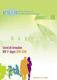 Livret de formation IEN 1er degrÃ© 2008-2009 - Esen