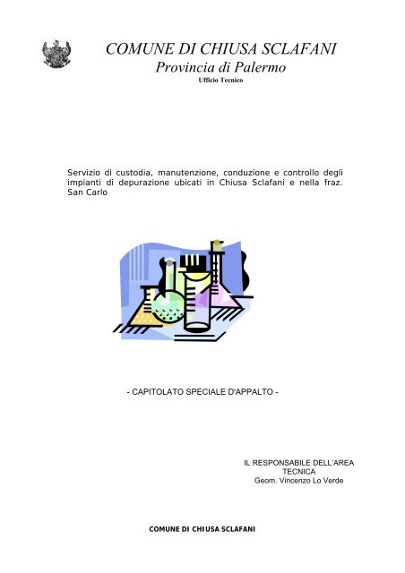 gestione impianto depurazione 2007-8 - Comune di Chiusa Sclafani