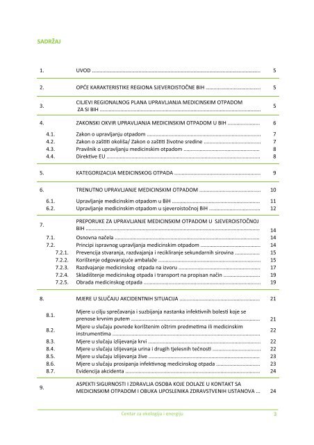 Regionalni plan upravljanja medicinskim otpadom za ... - Ekologija.ba