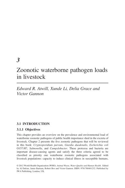 Animal Waste, Water Quality and Human Health