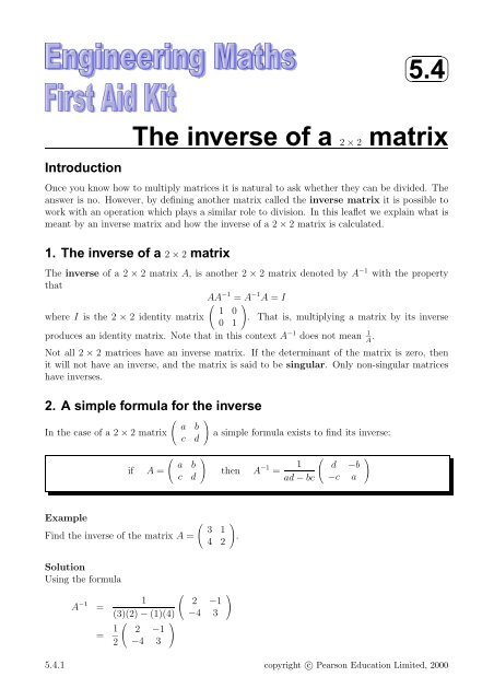 The Inverse of A 2x2 Matrix