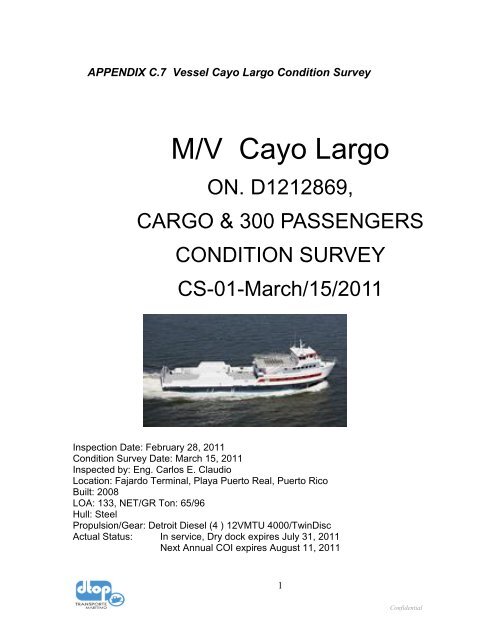 M/V Cayo Largo - DTOP