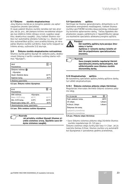 geoTHERM 22-46-kW Naudojimo instrukcija.pdf (2.25 MB) - Vaillant