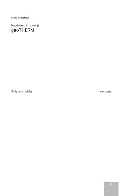 geoTHERM 22-46-kW Naudojimo instrukcija.pdf (2.25 MB) - Vaillant