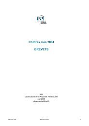 Chiffres clÃ©s 2004 BREVETS - Inpi