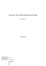 Universe, The CMI Global Network Fund - Clerical Medical