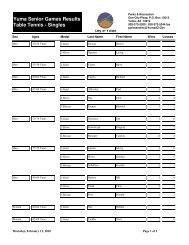 Yuma Senior Games Results Table Tennis - Singles - City of Yuma ...