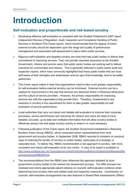 Local Government self-evaluation arrangements ... - Audit Scotland