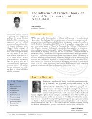 The Influence of French Theory on Edward Said's Concept of - UROP