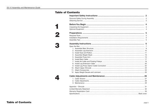 S3.15 Strength System Base Owner's Manual - Precor