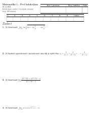Matematika 1 - Prvi Kolokvijum odrzan 6.12.2003