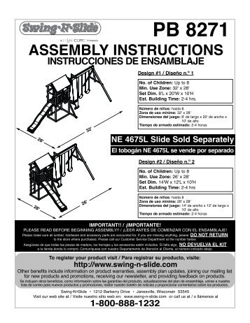 Assembly Instructions / Instrucciones de ensamblaje - Swing-N-Slide