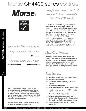 Morse CH4400 series controls