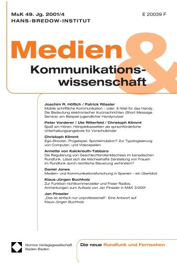 Kommunikations- wissenschaft - Medien ...