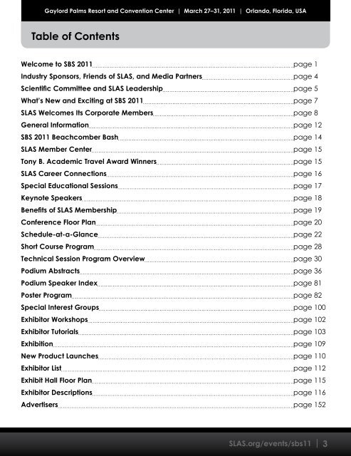 Welcome to SBS 2011 - SLAS