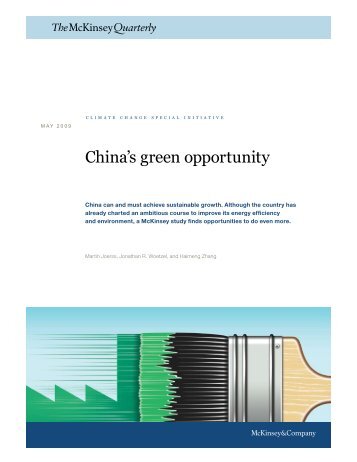 China's green opportunity - McKinsey China