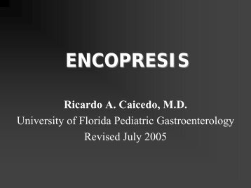 TOILET TRAINING and ENCOPRESIS - Pediatric Residency Program