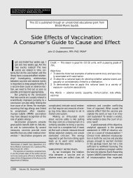 Side Effects of Vaccination - Anthrax Vaccine Immunization Program