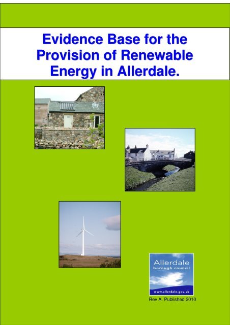 Evidence Base for the Provision of Renewable Energy in Allerdale.