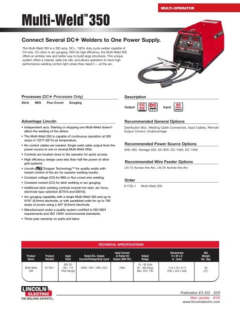 Multi-Operator: Multi-Weld 350 - semirca, ca