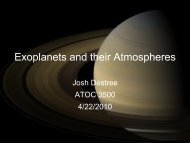 Exoplanets and their Atmospheres - University of Colorado at Boulder