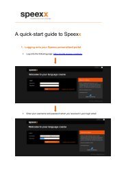 A quick-start guide to Speexx