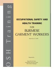 BURMESE GARMENT WORKERS - Asia Monitor Resource Center