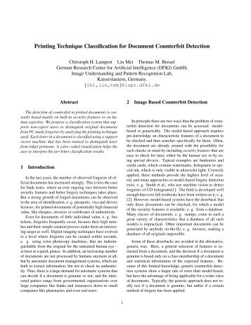 Printing Technique Classification for Document Counterfeit Detection