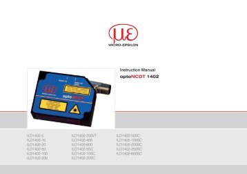 Manual optoNCDT 1402 - Micro-Epsilon