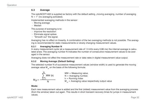 Manual optoNCDT 1402 - Micro-Epsilon