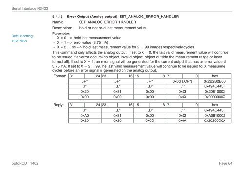 Manual optoNCDT 1402 - Micro-Epsilon