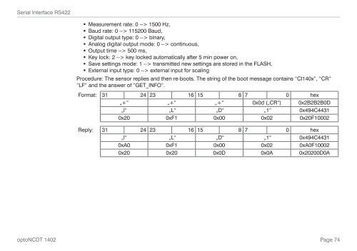 Manual optoNCDT 1402 - Micro-Epsilon