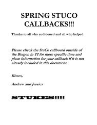 SPRING STUCO CALLBACKS!!! - NU Student Theatre Info