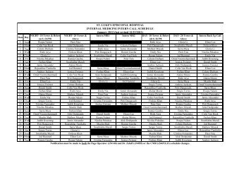 Daily On Call Schedule