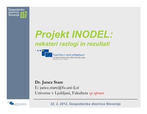 dr. Janez Stare - Gospodarska zbornica Slovenije