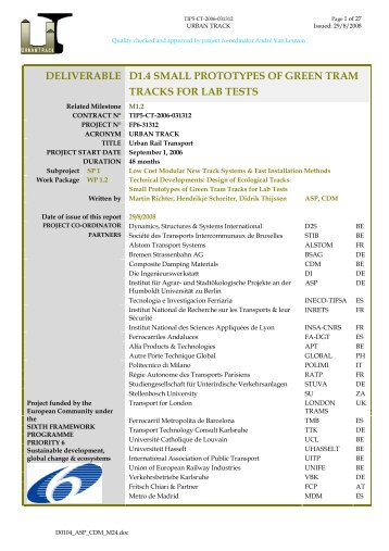 deliverable d1.4 small prototypes of green tram tracks ... - urban track