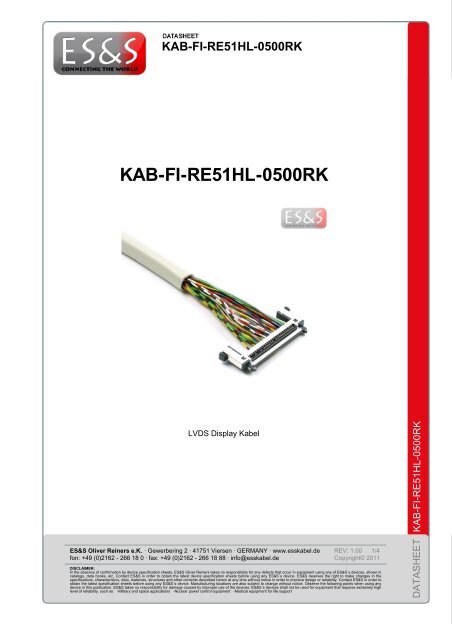 Datasheet: KAB-FI-RE51HL-0500RK