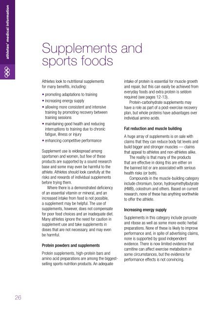 Nutrition for Athletes - Commonwealth Games Federation