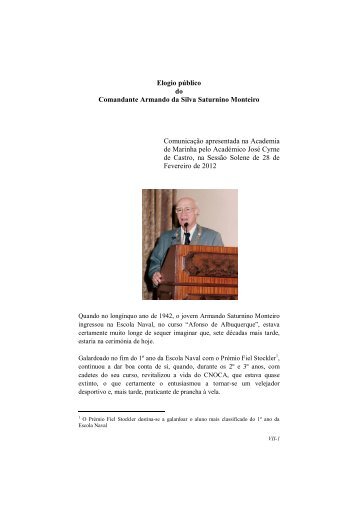 Elogio pÃºblico do Comandante Armando da Silva ... - Academia