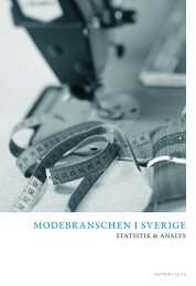 Modebranschen i Sverige, Statistik och Analys. - TillvÃ¤xtverket