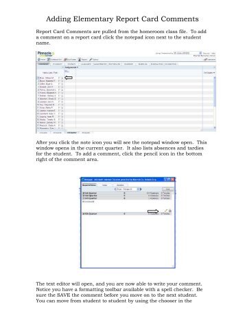 Adding Elementary Report Card Comments