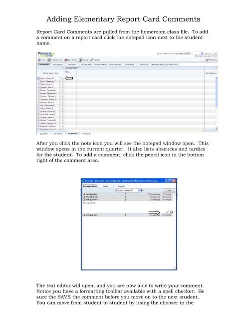 Adding Elementary Report Card Comments