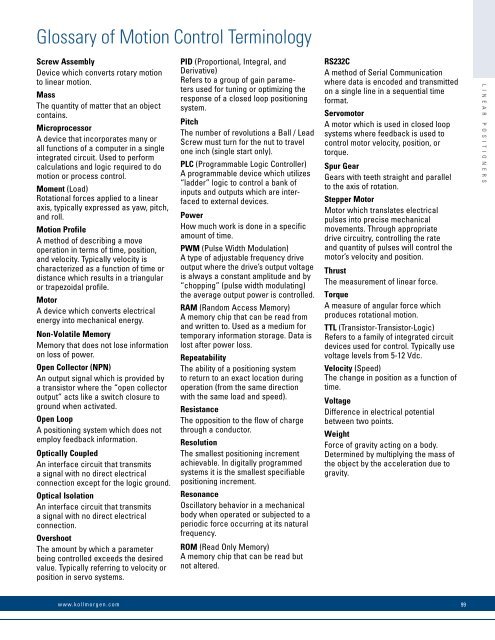 Linear Positioners Catalog_en-US_revA - Kollmorgen