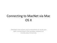 Connecting to MacNet via Mac OS X - Immaculata University