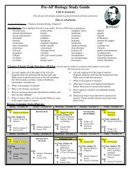 Pre-AP Biology Unit 04 - Study Guide