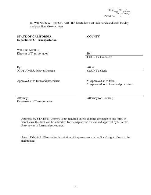 Caltrans - Landscape Maintenance Agreement - Sample Contract