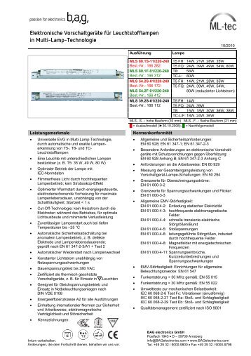 Datenblatt - BAG electronics