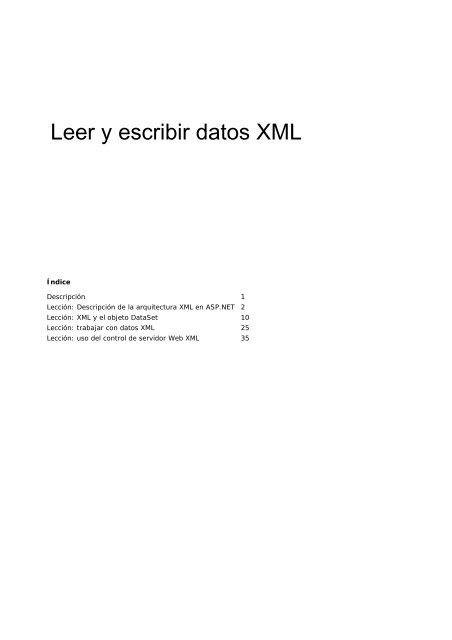 Leer y escribir datos XML - Willy .Net