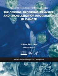 the coding, decoding, transfer, and translation of information in cancer